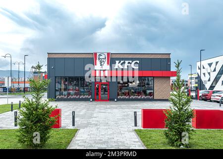 The first KFC drive thru restaurant in Bosnia and Herzegovina was opened yesterday in Sarajevo Stock Photo