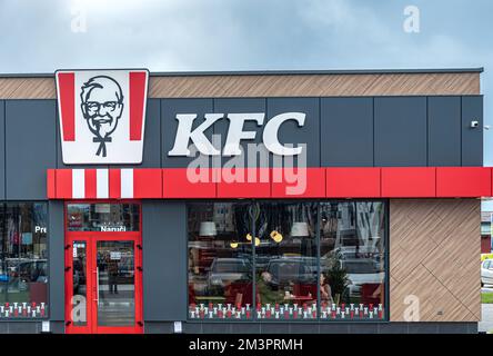 The first KFC drive thru restaurant in Bosnia and Herzegovina was opened yesterday in Sarajevo Stock Photo