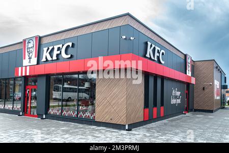 The first KFC drive thru restaurant in Bosnia and Herzegovina was opened yesterday in Sarajevo Stock Photo