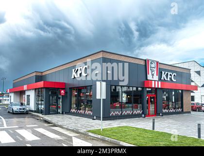 The first KFC drive thru restaurant in Bosnia and Herzegovina was opened yesterday in Sarajevo Stock Photo