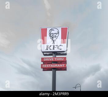 The first KFC drive thru restaurant in Bosnia and Herzegovina was opened yesterday in Sarajevo Stock Photo