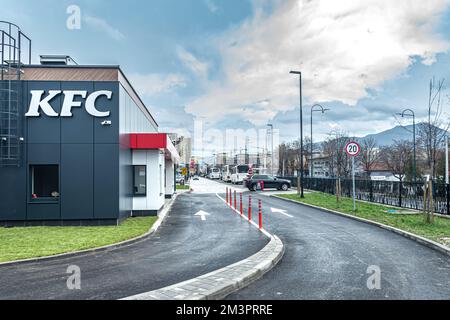 The first KFC drive thru restaurant in Bosnia and Herzegovina was opened yesterday in Sarajevo Stock Photo