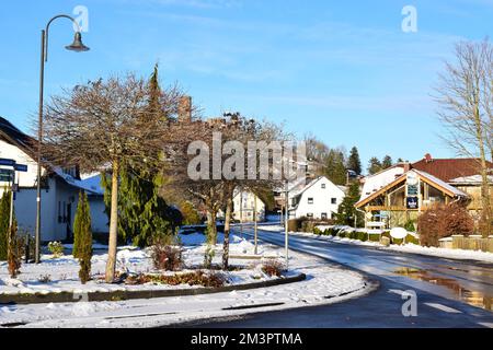 Nürburg in snow, winter 2022 Stock Photo