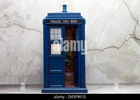 Police call box. Tardis from Doctor Who tv series Stock Photo