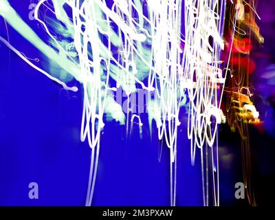 Vibrant neon  glow  blurry background in outer space. Stock Photo