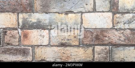 Stone background panorama for background creation. Old brick look. Stock Photo