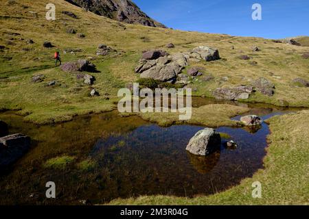 Camille path, caillaous ponds, pyrenees national park, pyrenees atlantiques, new aquitaine region, france Stock Photo