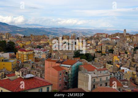 the historic and urban center of Enna Sicily Italy Stock Photo