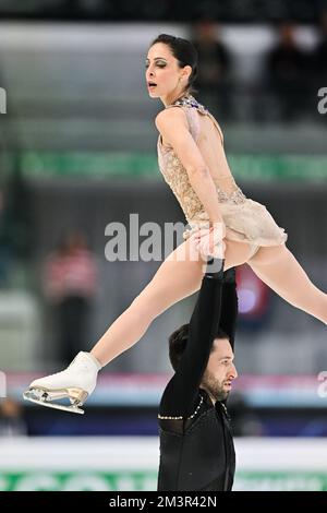 Deanna STELLATO-DUDEK & Maxime DESCHAMPS (CAN), during Senior Pairs Free Skating, at the ISU Grand Prix of Figure Skating Final 2022, at Palavela, on December 9, 2022 in Torino, Italy. (Photo by Raniero Corbelletti/AFLO) Stock Photo