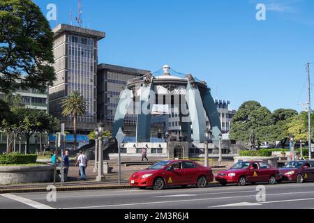 Taxi rank and Central park in the historic center of the city of San José in Costa Rica Stock Photo