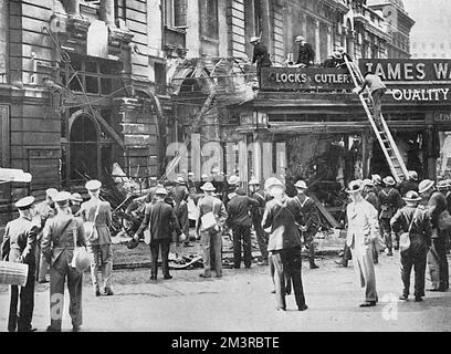 Wreckage caused by Dornier Bomber in Victoria Station Stock Photo - Alamy