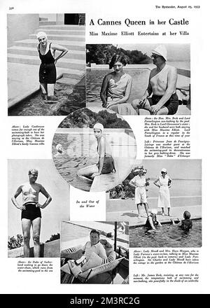 Guests at the Riviera villa of Maxine Elliott,  1933 Stock Photo