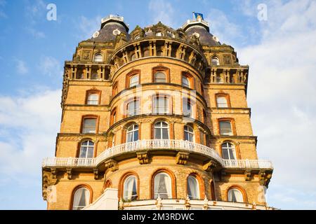 Looking up at Grand Hotel in Scarborough Stock Photo