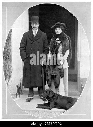 Lord Willingdon (1866 - 1941) with his wife Lady Willingdon, at the time of his appointment as Crown Governor of Bombay.     Date: 1913 Stock Photo