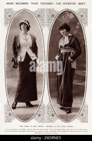 Pocketed skirts 1914 Stock Photo