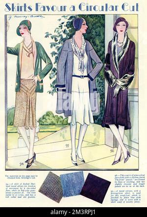 Skirts favour a circular cut 1929 Stock Photo