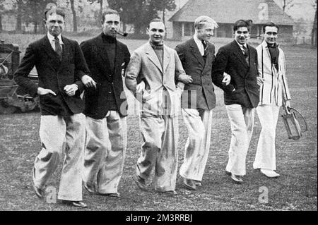 cambridge undergraduates wearing oxford bags a style of baggy trousers originating at oxford university in the mid 1920s are they more elegant than less flamboyant methods of male attire a wonderful display of quotspring suitingsquot date 1925 2m3rrbj