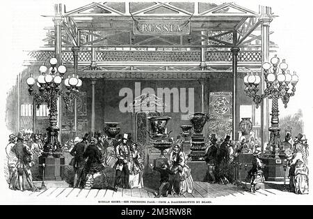 Russia exhibit in The Great Exhibition of 1851 at Hyde Park.  1851 Stock Photo