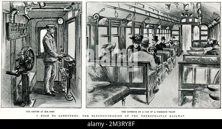 Underground railway electrification, London 1904 Stock Photo