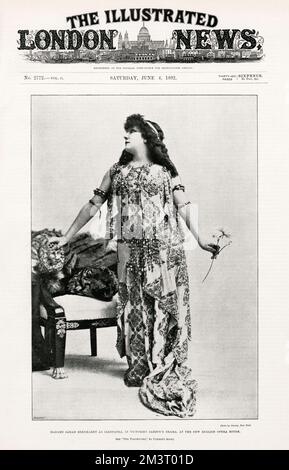 Sarah Bernhardt as Cleopatra in Victorien Sardou's Drama at the New English Opera House     Date: 1892 Stock Photo