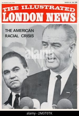 U.S. President Lyndon B. Johnson delivers his inaugural address during ...