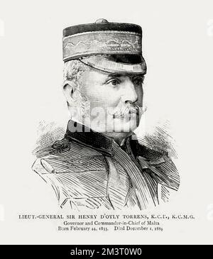 Lieutenant General Sir Henry D'Oyley Torrens - Governor and Commander-in-Chief of Malta (1833-1889). Stock Photo
