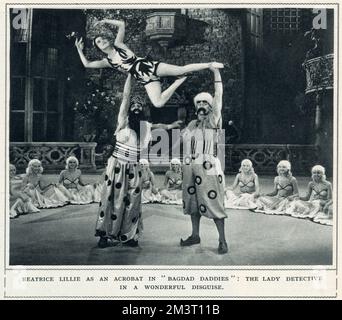 Beatrice Lillie in the comedy film 'Are You There?' - appearing as an acrobat in Bagdad Daddies: the lady detective in a wonderful disguise. Stock Photo