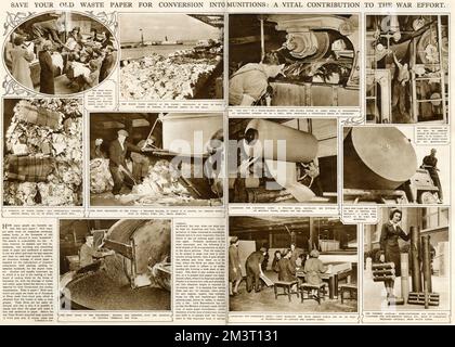 Save Your Old Waste Paper for Conversion into Munitions Stock Photo