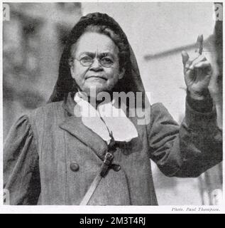 Carrie Nation (1846 - 1911), American reformer, radical member of the temperance movement, which opposed alcohol before the advent of Prohibition. Nation is noted for attacking alcohol-serving establishments. Stock Photo