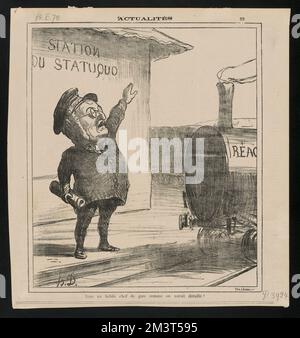 Sans un...chef...comme on aurait déraillé , Politicians, Historians, Presidents, Thiers, Adolphe, 1797-1877. Honoré Daumier (1808-1879). Lithographs Stock Photo