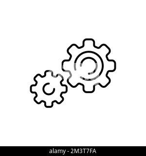 Gears color line icon. Technical works. Download process. System update. Stock Vector