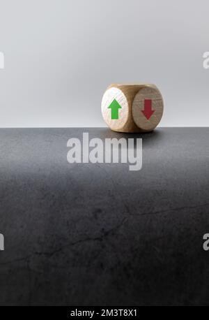 Increase and decrease. Arrows up and down. Rise and fall. Above and ...