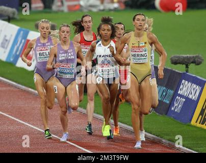 BELL Alexandra , HODGKINSON Keely of Great Britain, HOFFMANN Lore of Suisse Rénelle Lamote of France , WIELGOSZ Anna of Poland ,REEKIE Jemma of Great Britain and HERING Christina of Germany Women's 800m during the European Athletics Championships 2022 on August 17, 2022 in Munich, Germany. Photo by Laurent Lairys DPPI Stock Photo