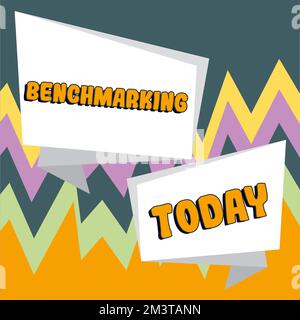 Handwriting text Benchmarking. Business concept Evaluate something by comparison with a standard Strategy Stock Photo