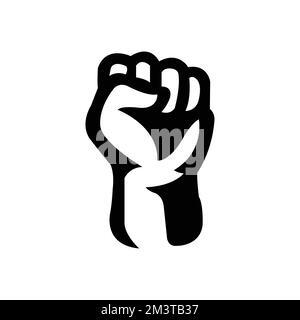 hand clenched power strength logo vector icon.EPS 10 Stock Vector