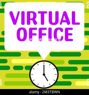 Text showing inspiration Virtual Office. Word for Mobile work-environment equipped with telecommunication links Stock Photo