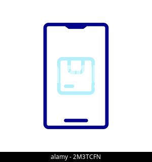 Order Package Online icon, order goods online using a smartphone. Stock Vector