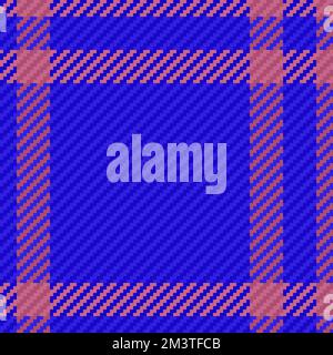 Textile texture plaid. Check seamless pattern. Background fabric tartan vector in red and blue colors. Stock Vector