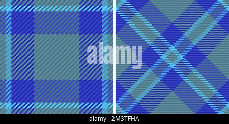 Background fabric pattern. Tartan texture plaid. Check vector seamless textile in set. Stock Vector
