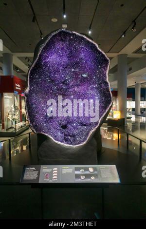 Hall of gems in the American Museum of Natural History museum in Manhattan NYC Stock Photo