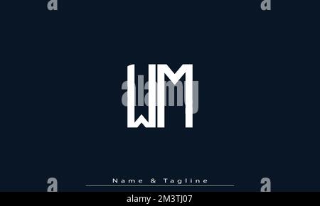 Alphabet letters Initials Monogram logo WM , MW Stock Vector