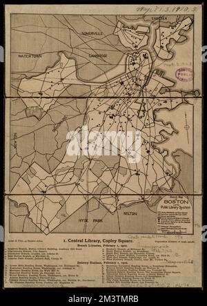 Sketch map of Boston and the Public Library system , Boston Public ...