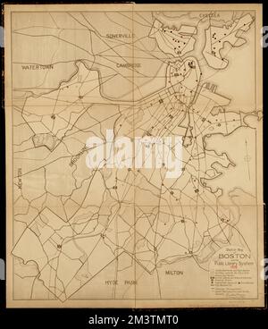 Sketch map of Boston and the Public Library system , Boston Public ...