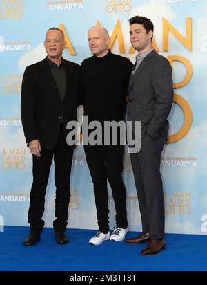 London, UK. 16 December, 2022. Tom Hanks, Marc Forster and Truman Hanks attend A Man Called Otto Photocall at the Corinthia Hotel in London, England. Credit: S.A.M./Alamy Live News Stock Photo