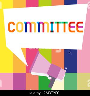 Hand writing sign Committee. Concept meaning Group of people appointed for a specific function Company teamwork Stock Photo