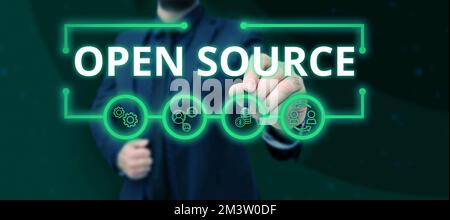 Inspiration showing sign Open Source. Business approach denoting software which original source code freely available Stock Photo