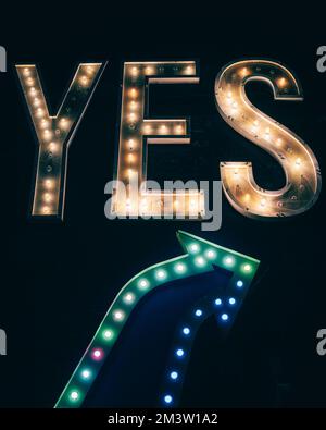 House of Yes vintage sign at night, Brooklyn, New York Stock Photo