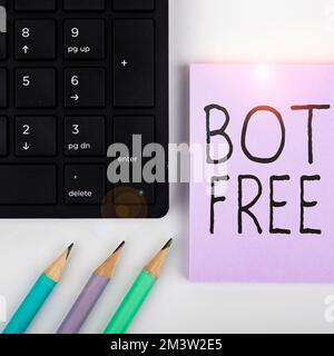 Conceptual display Bot Free. Business overview a computer program that works automatically Internet robots Stock Photo