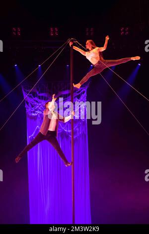 Duo DEVLIKANOV, pole dance, the circus Flic Flac is performing from ...