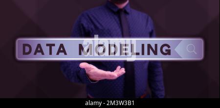 Sign displaying Data Modeling. Business concept process of transferring data between data storage systems Stock Photo